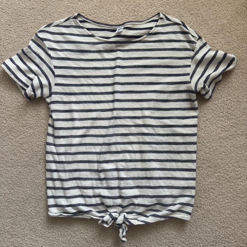 Old Navy Striped Tie-Front Tee